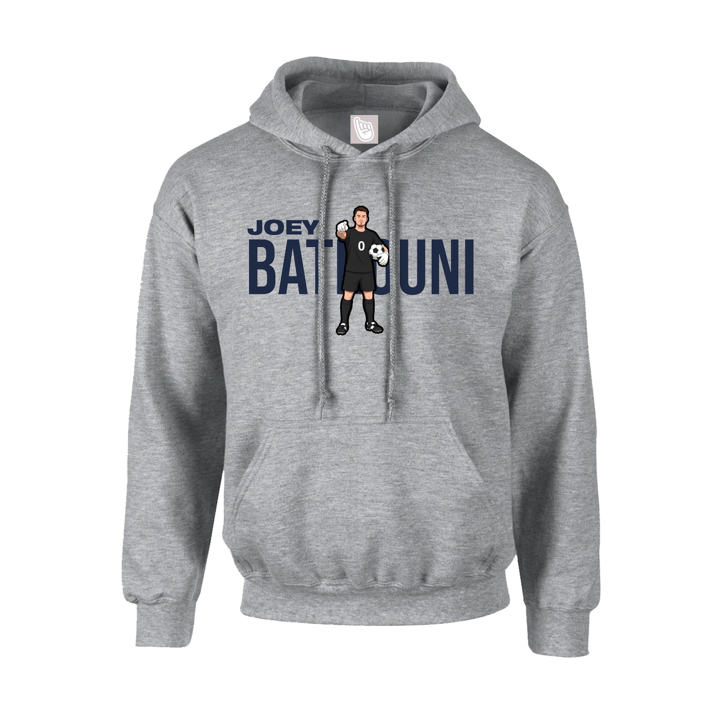 Hoodie — Player Name in Grey