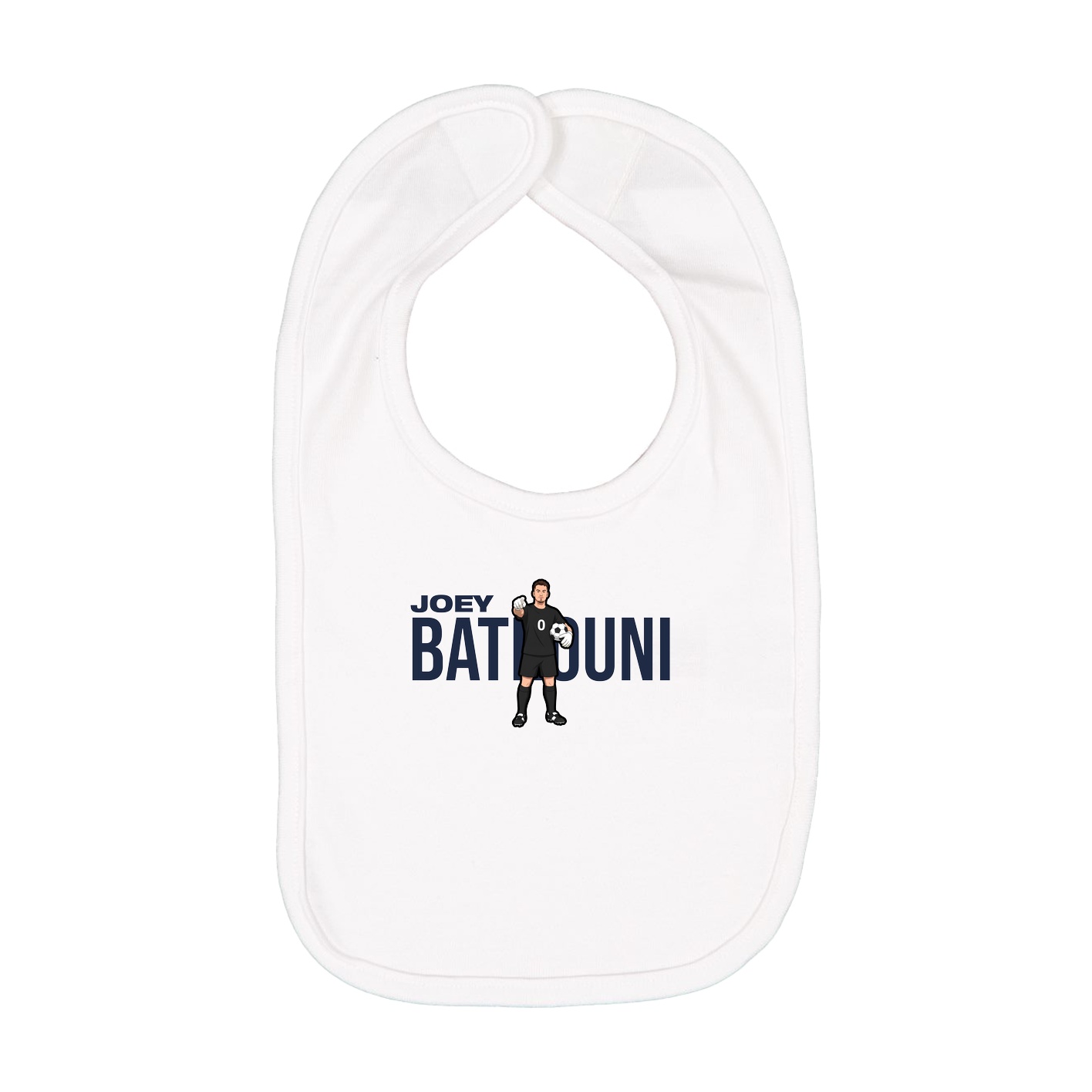 Infant Bib — Player Name in White