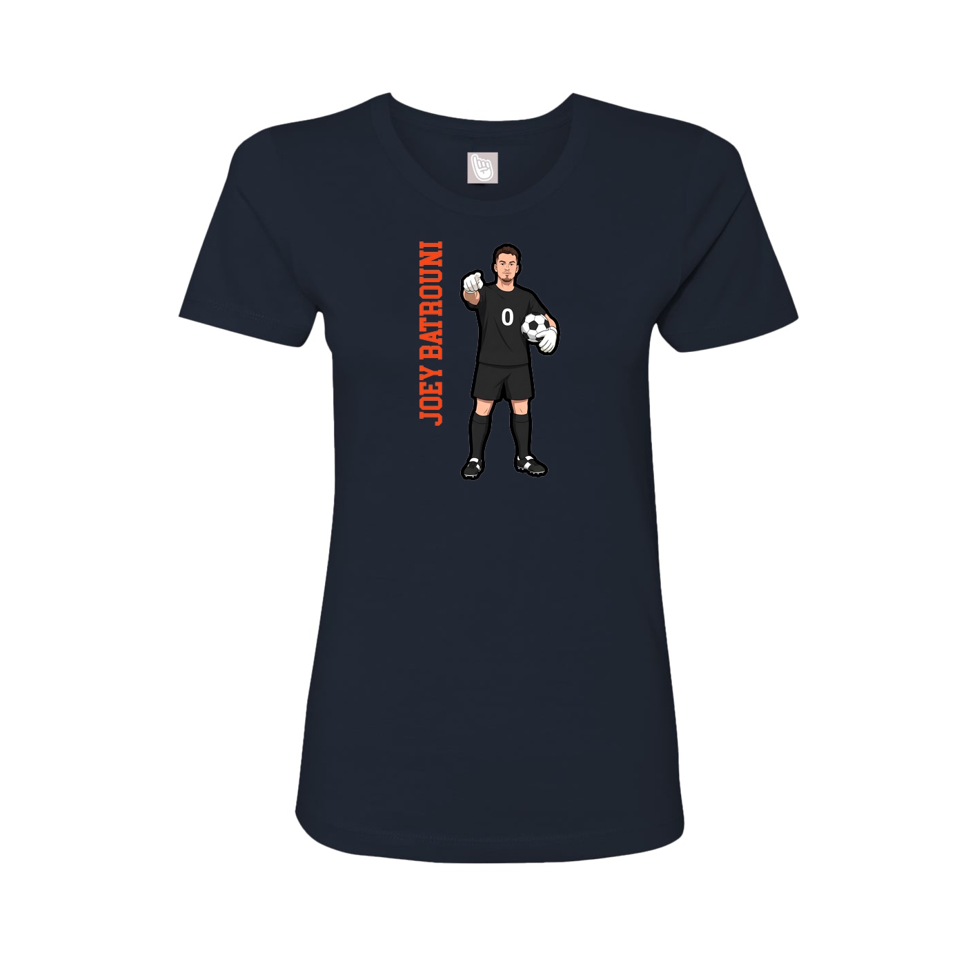 Womens Tee — Name Vertical in Navy