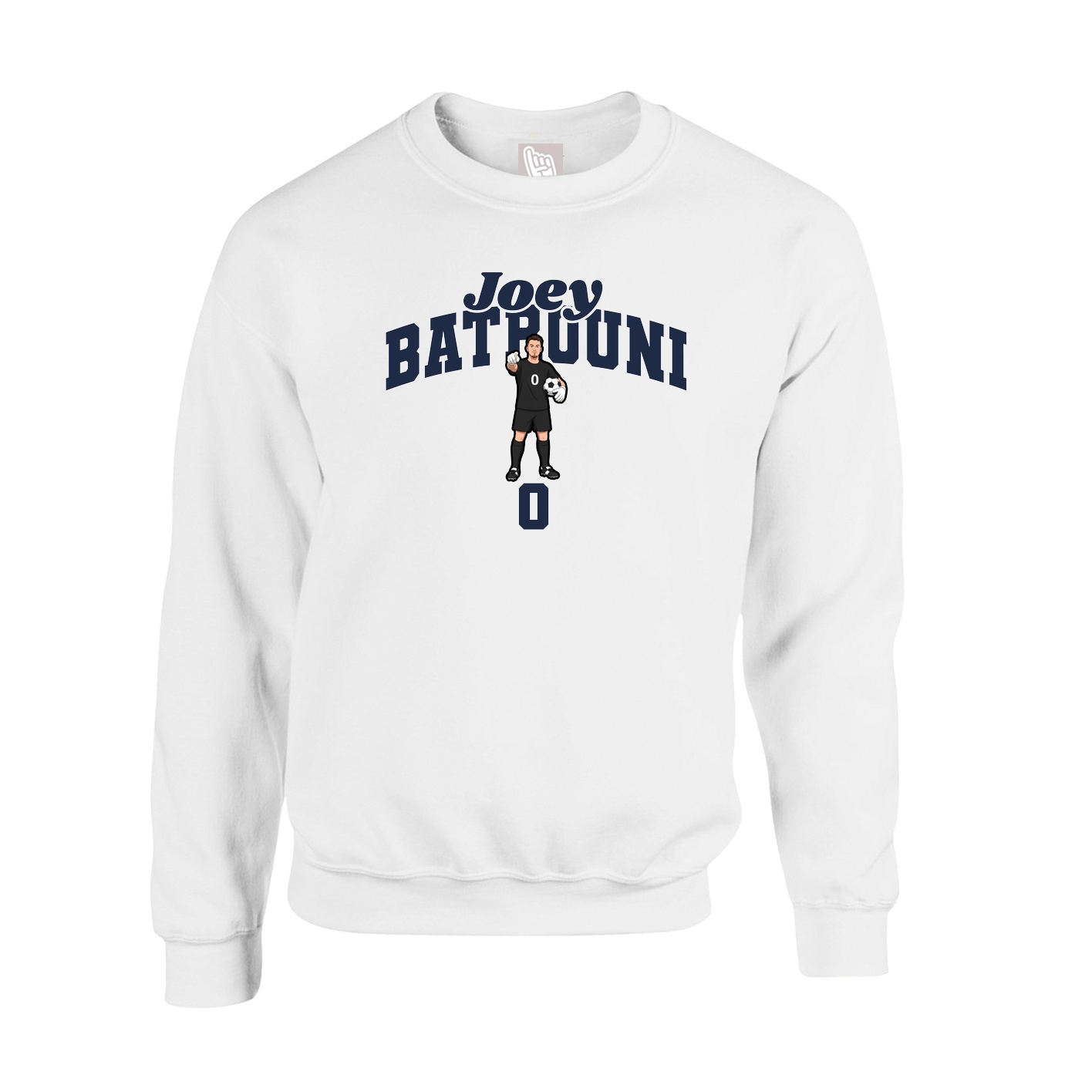 Fleece Crew — Signature Arch in White