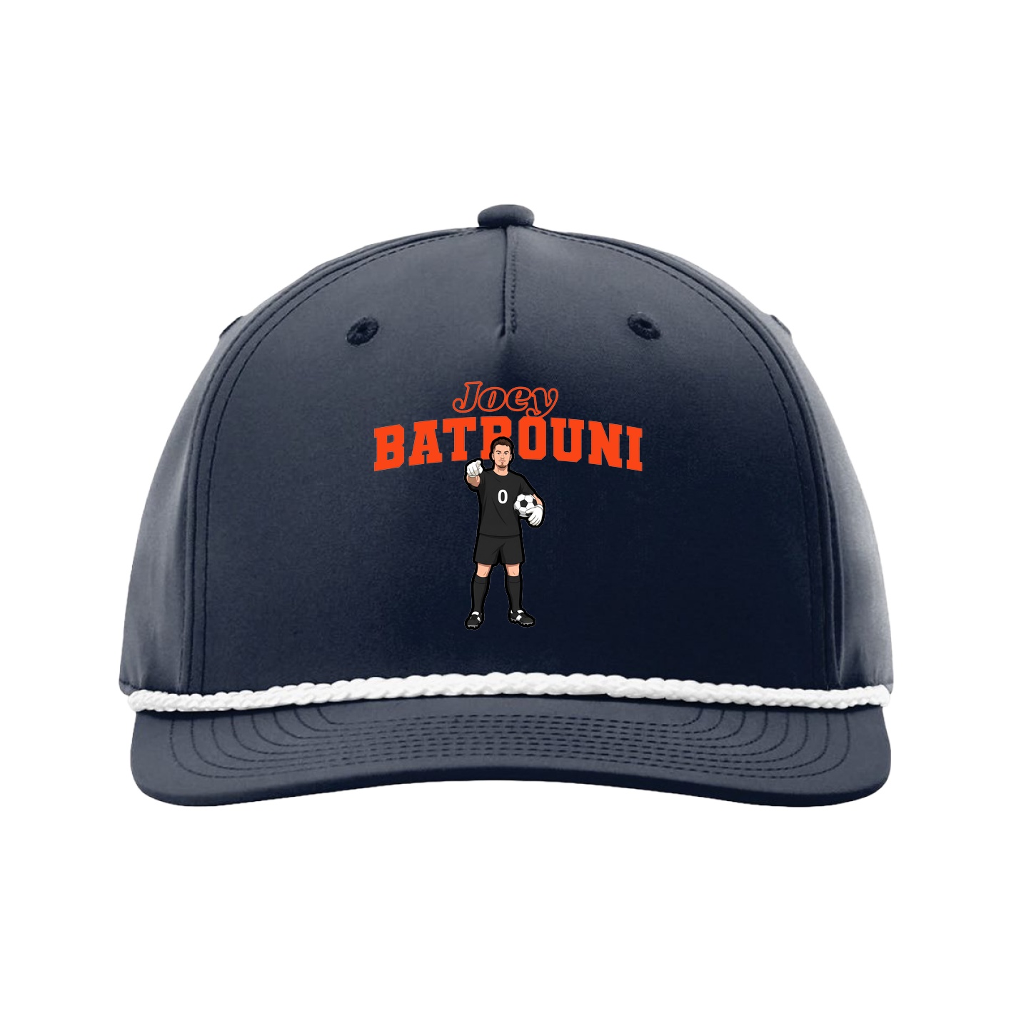 Five-Panel Classic Rope Cap — Name Arch in Navy