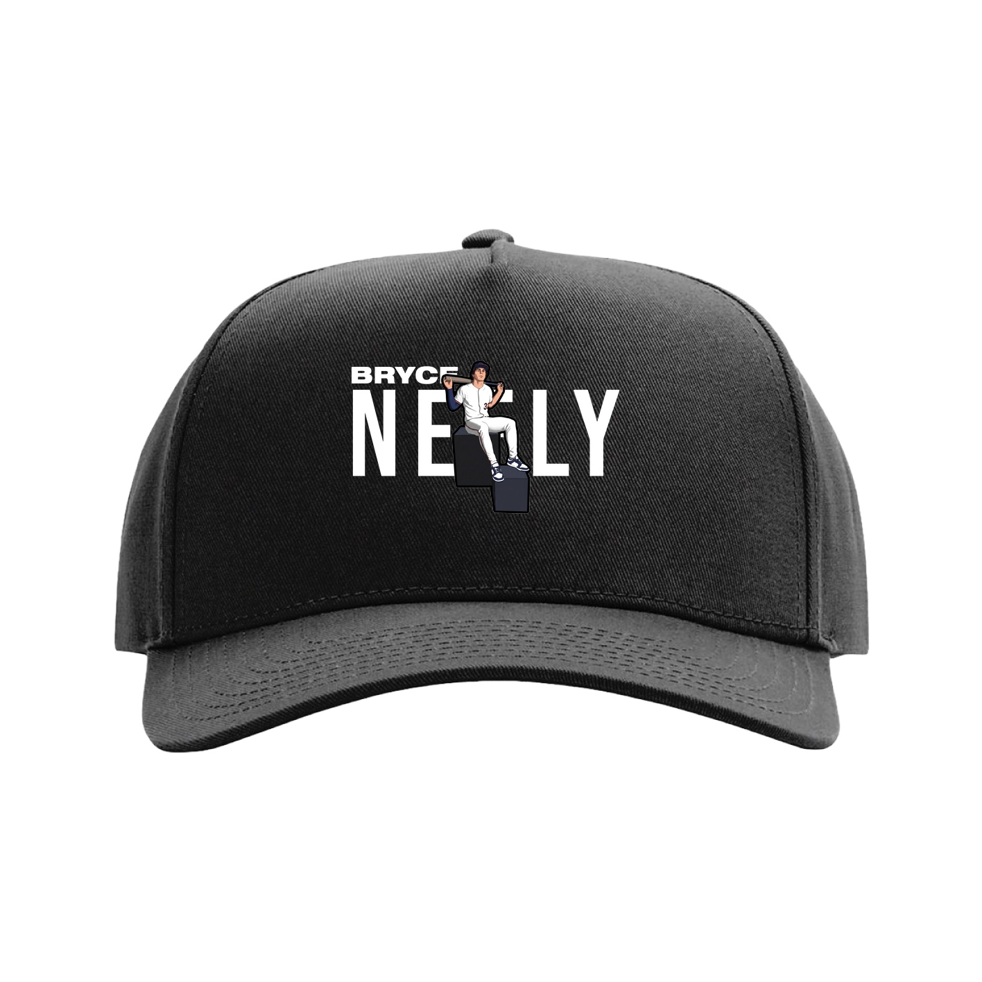 Full Fabric Five-Panel Champ Cap — Player Name in Black