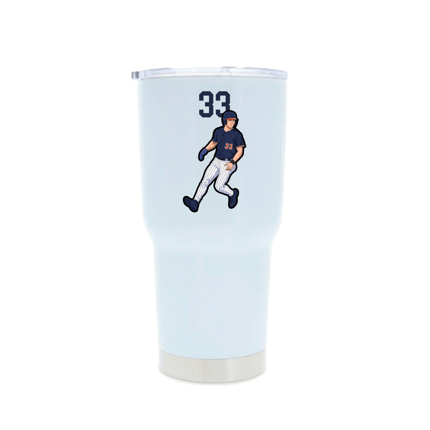 30oz Stainless Steel Tumbler — Number Top in White