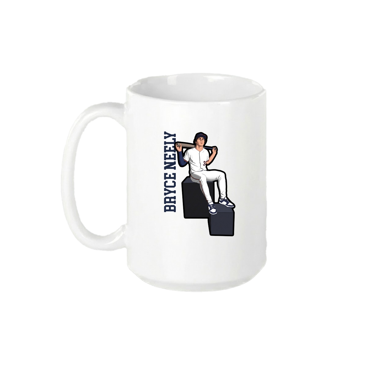 15oz Coffee Mug — Name Vertical in White