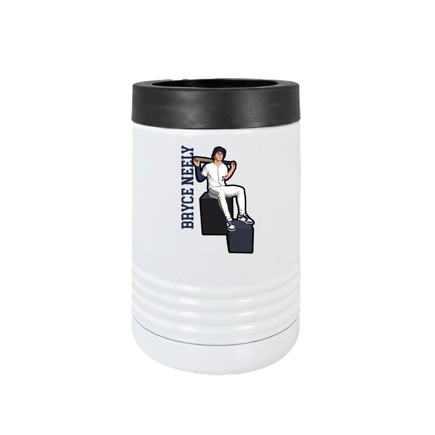 Beverage Holder — Name Vertical in White