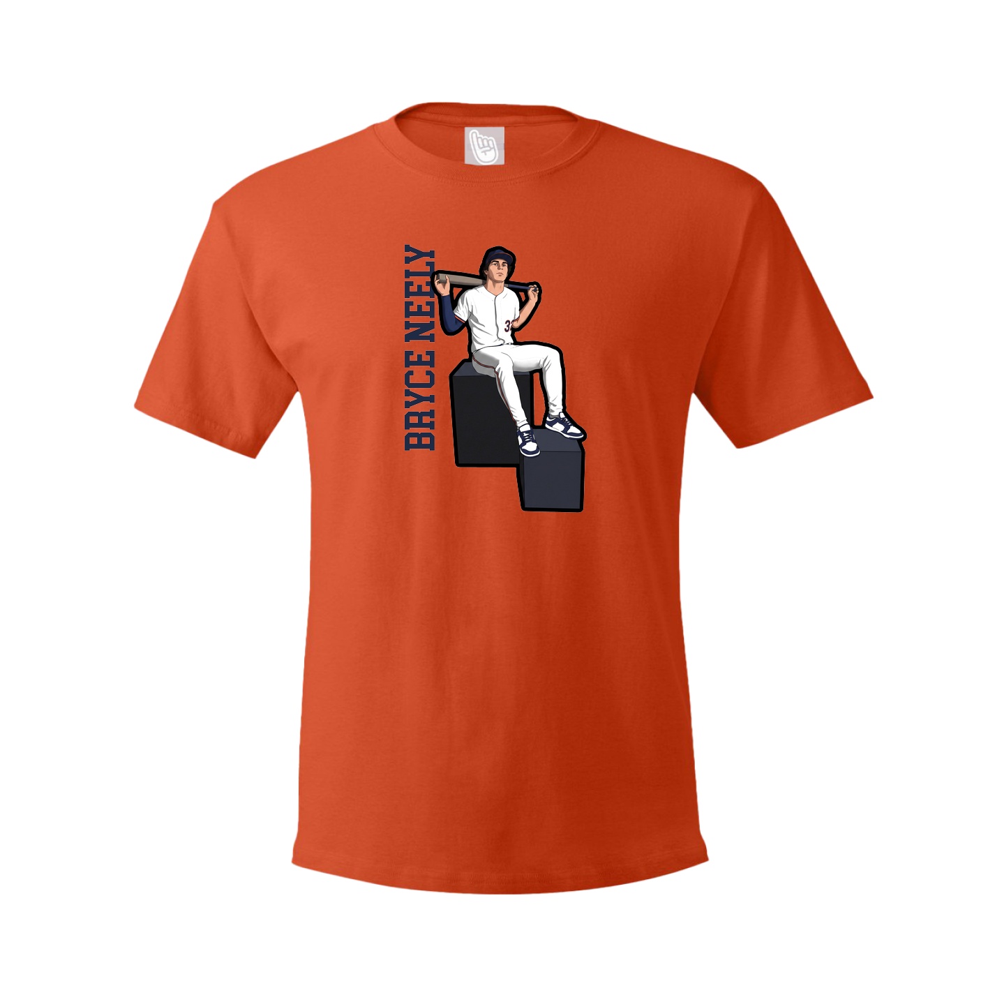 Tee — Name Vertical in Orange