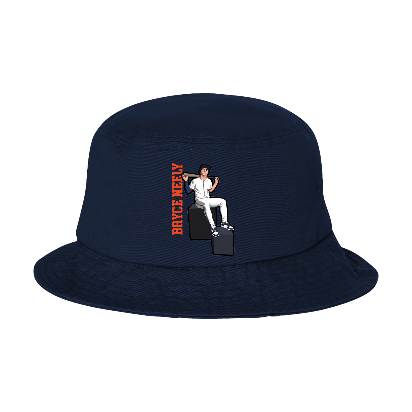 Bucket Cap — Name Vertical in Navy