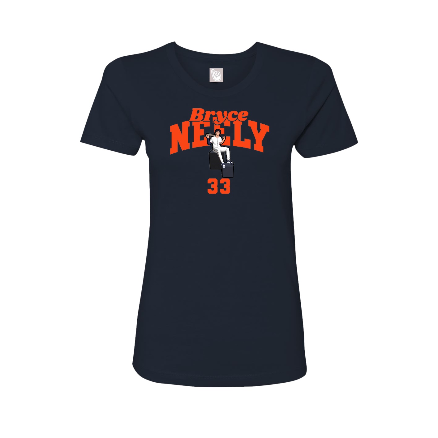 Fitted Women's Tee — Signature Arch in Navy