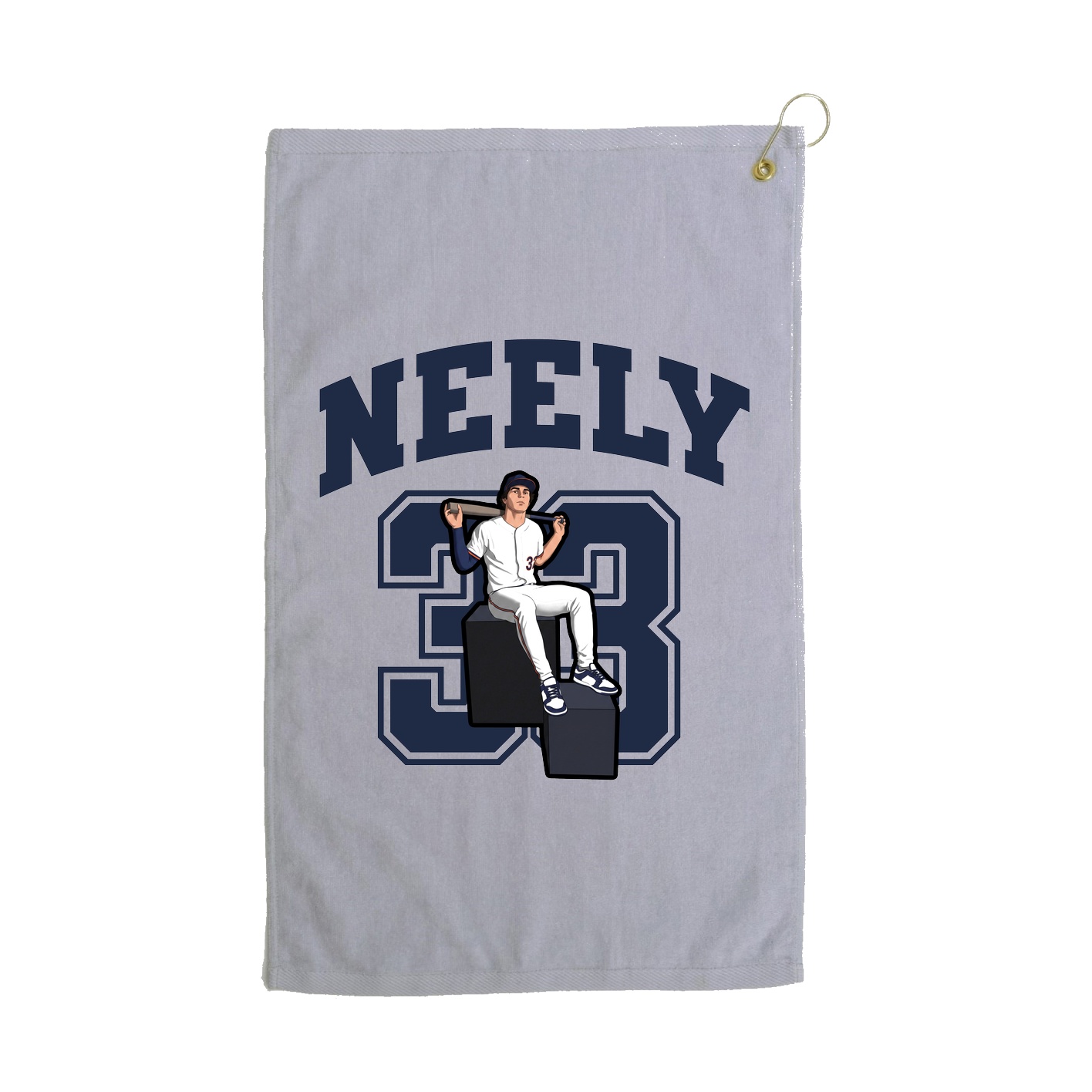 Golf Towel — Number in Grey