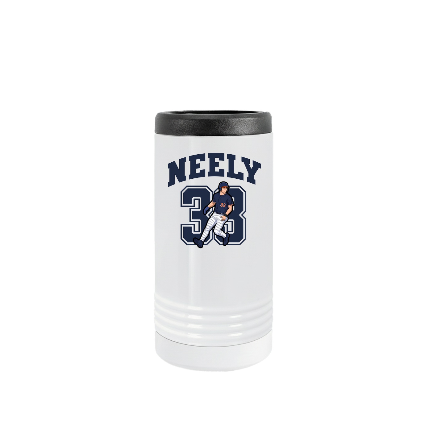 Slim Beverage Holder — Number in White
