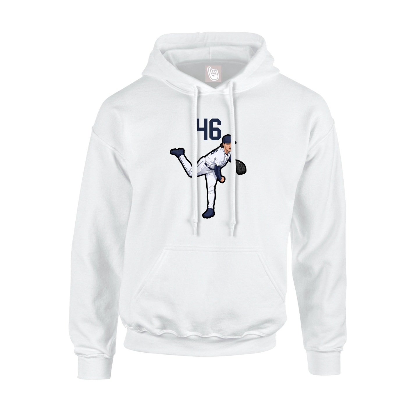 Youth Hoodie — Number Top in White