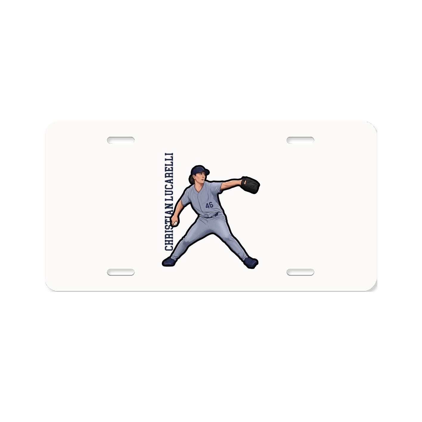 License Plate — Name Vertical in Classic