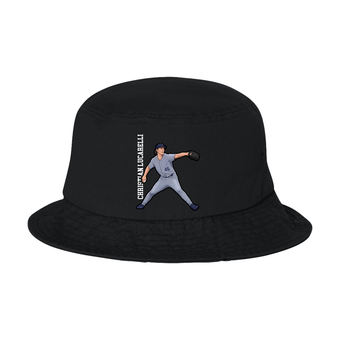 Bucket Cap — Name Vertical in Black