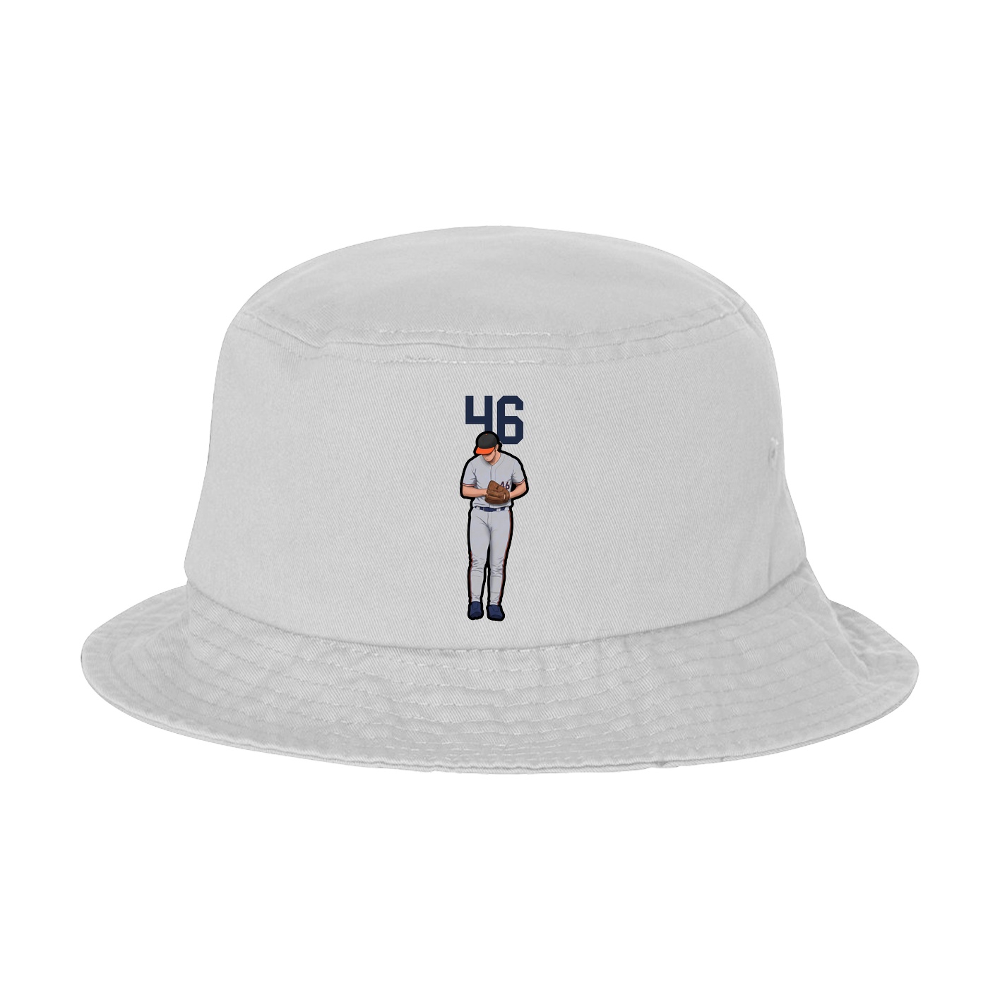 Bucket Cap — Number Top in White