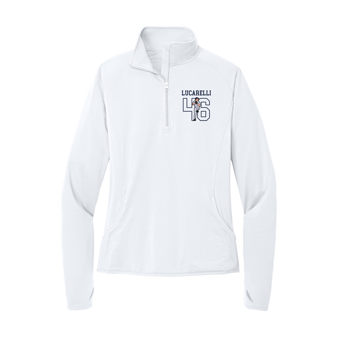 Women's Q-Zip Pullover — Shirsey in White