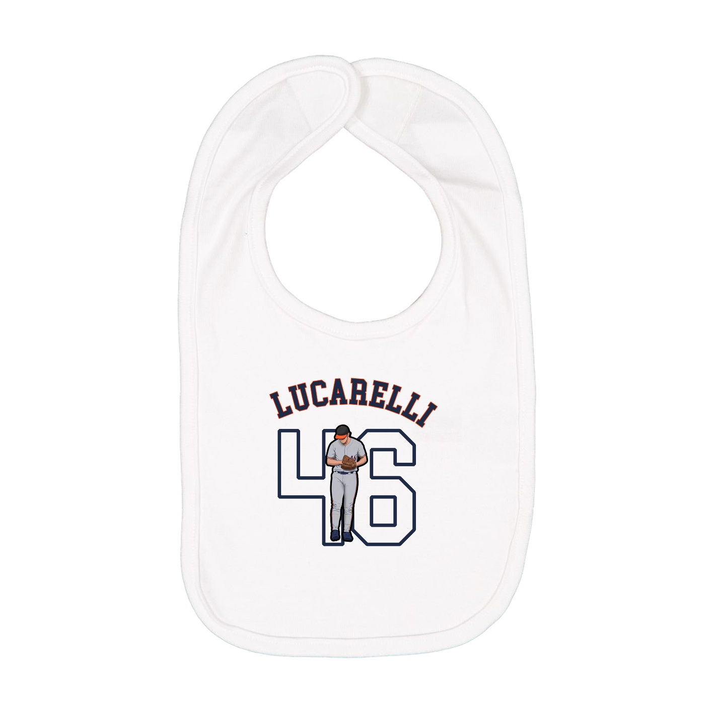 Infant Bib — Shirsey Arch in White