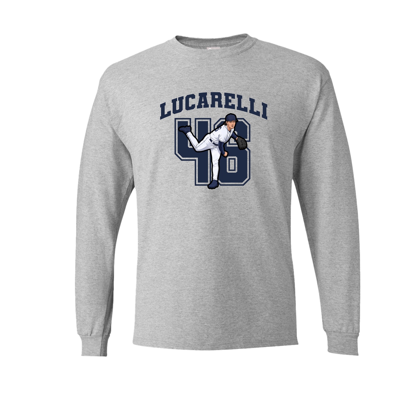 Long Sleeve Tee — Number in Grey