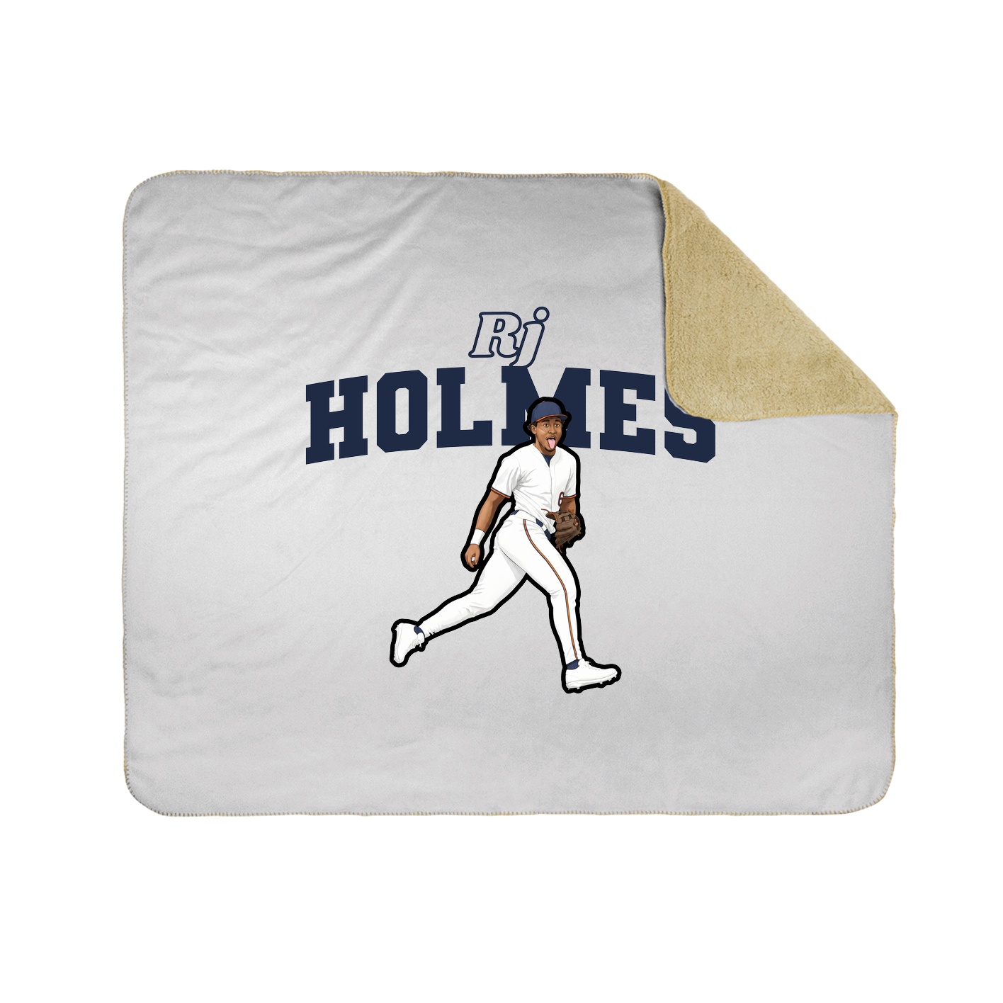 Throw Blanket — Name Arch in White