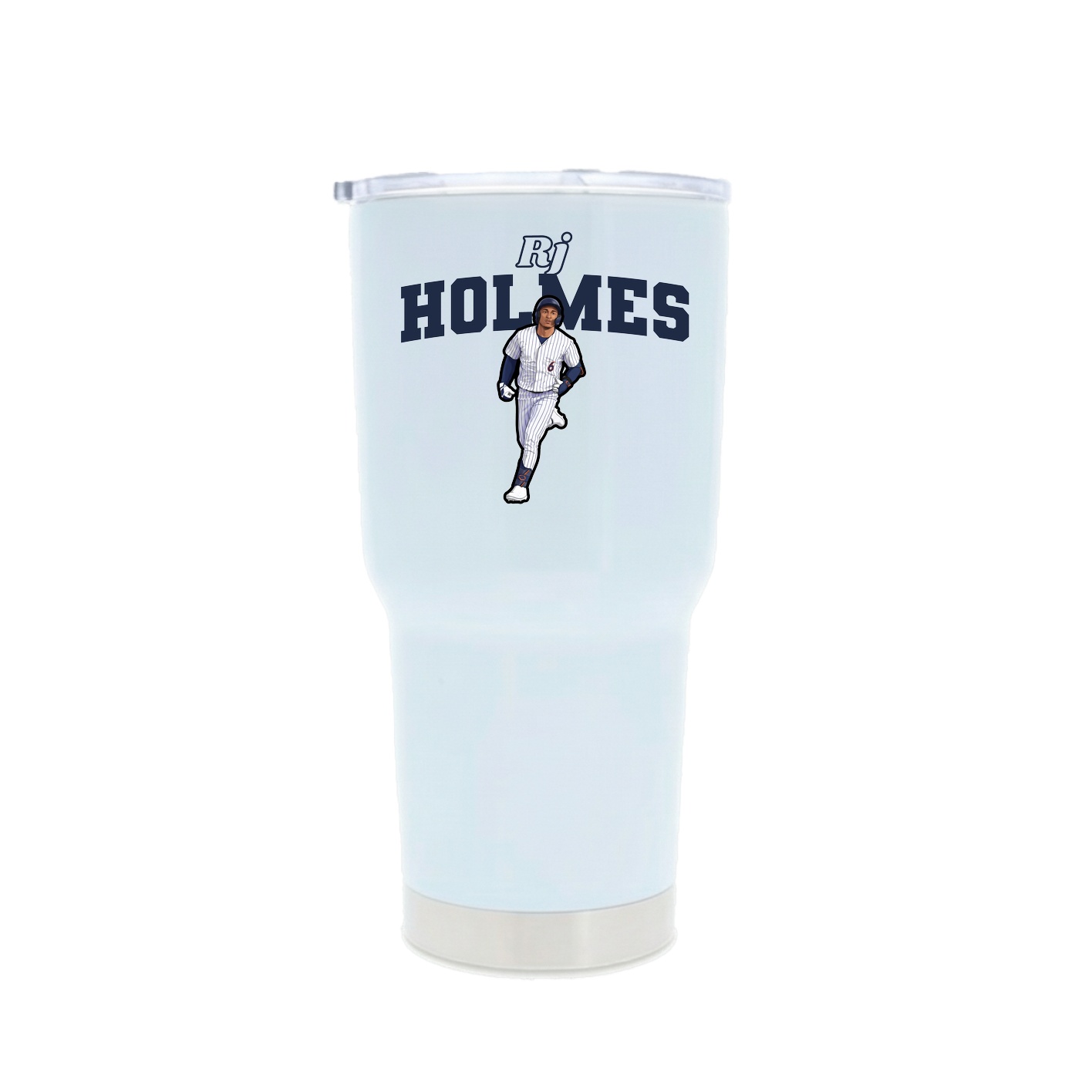 30oz Stainless Steel Tumbler — Name Arch in White
