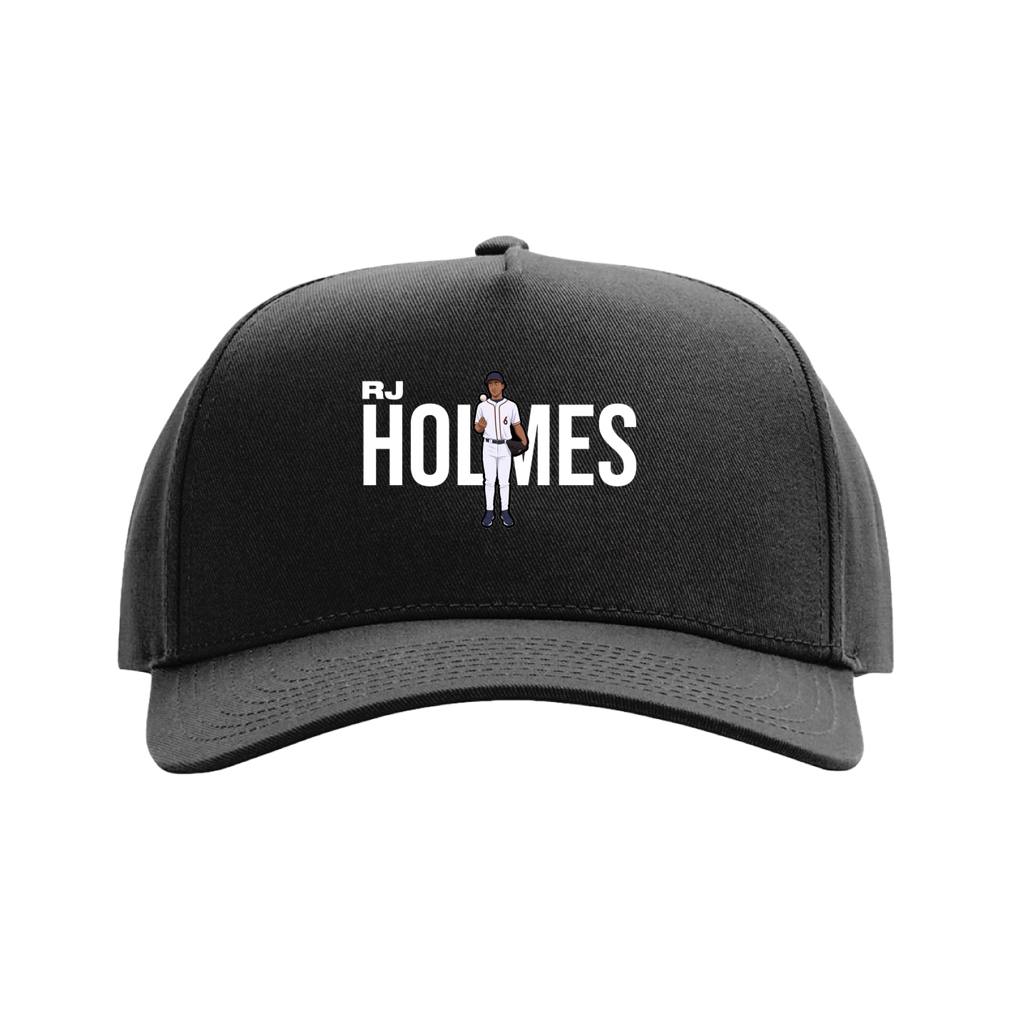 Full Fabric Five-Panel Champ Cap — Player Name in Black