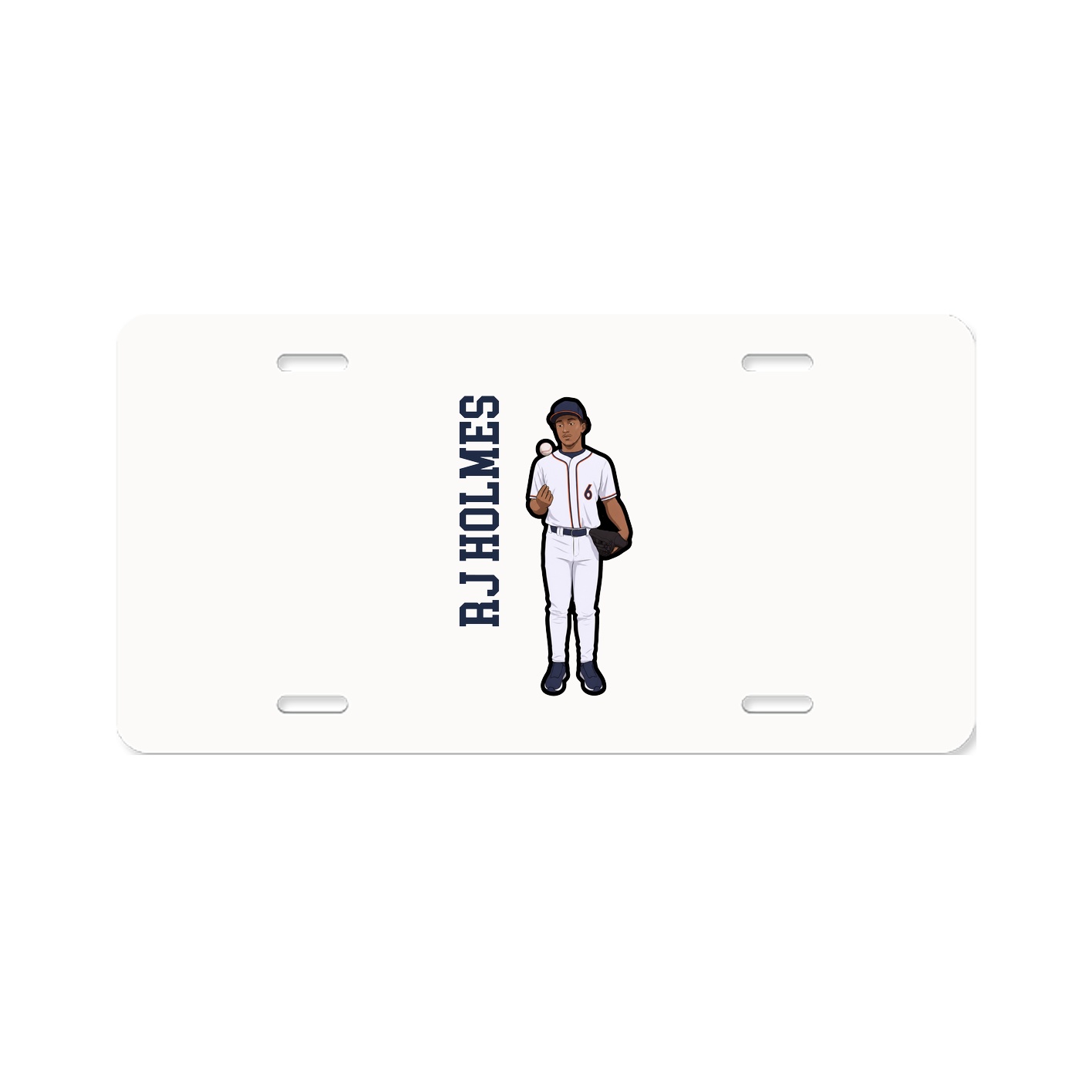 License Plate — Name Vertical in Classic