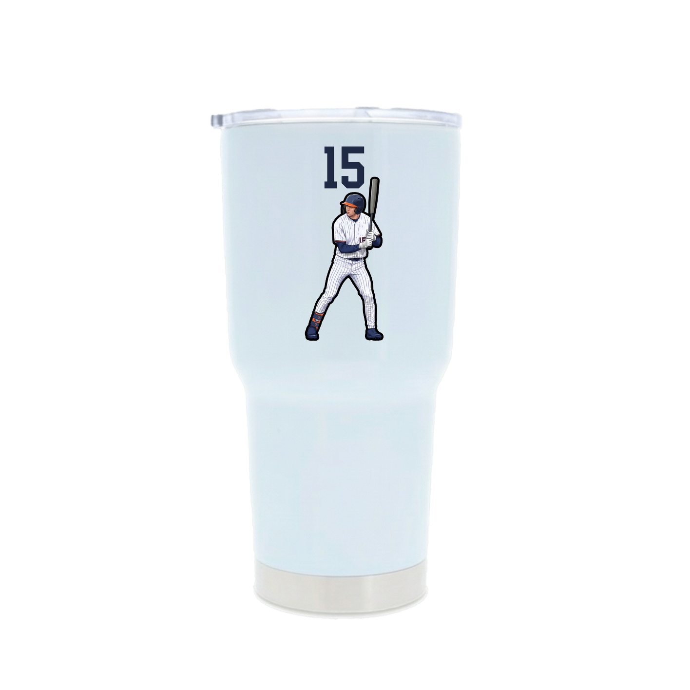 30oz Stainless Steel Tumbler — Number Top in White