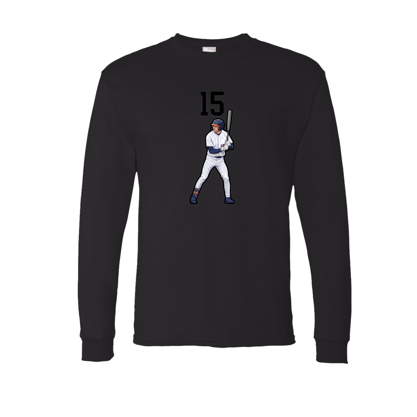 Long Sleeve Tee — Number Top in Black