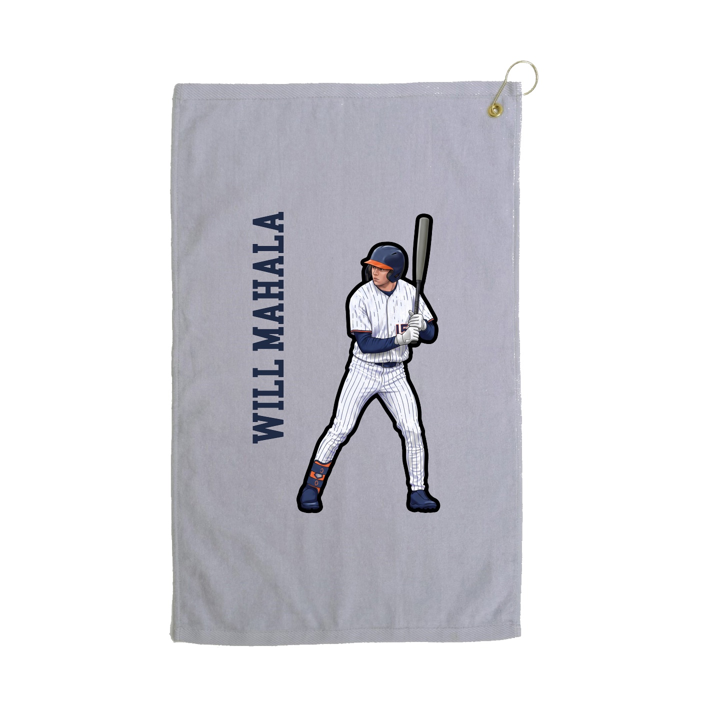 Golf Towel — Name Vertical in Grey