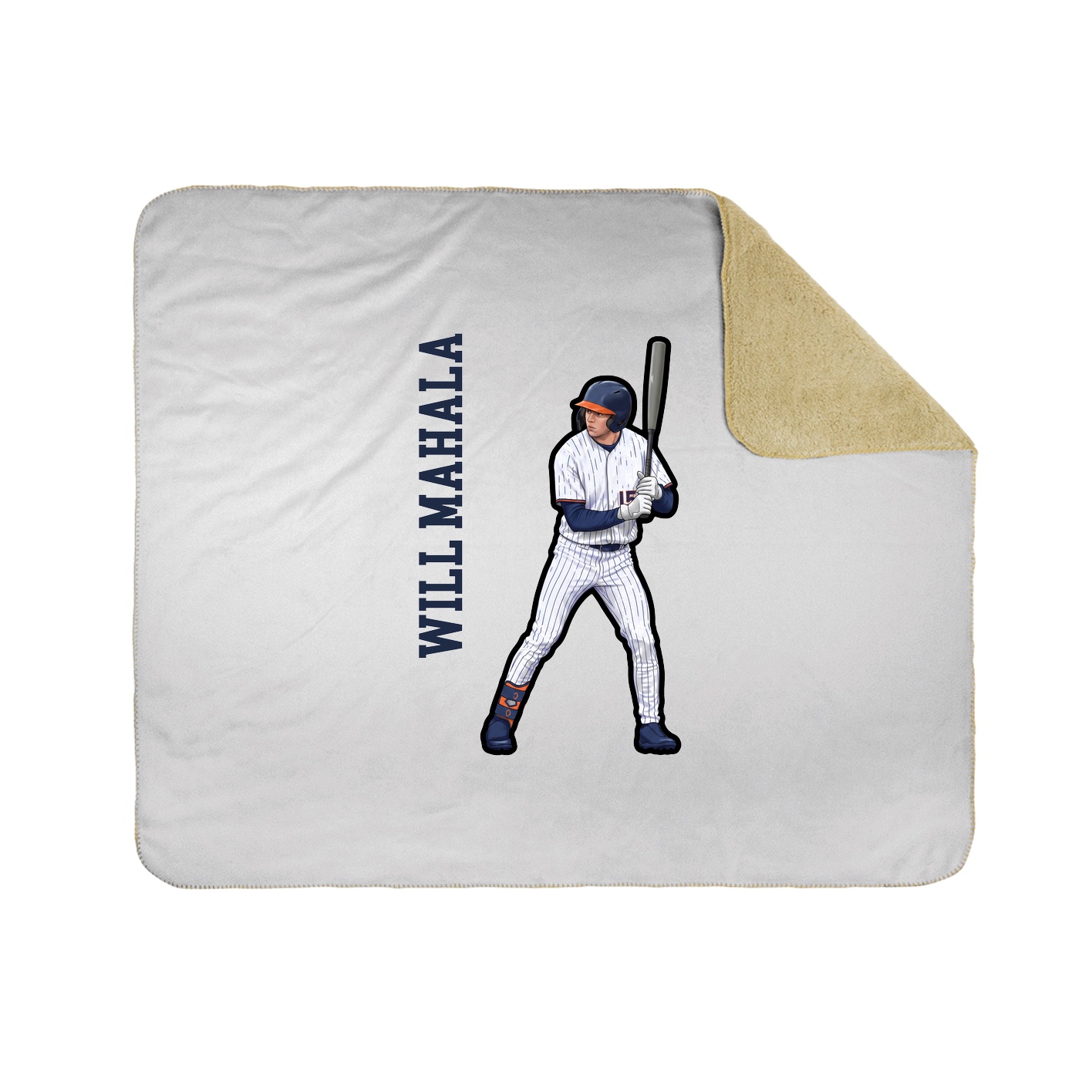 Throw Blanket — Name Vertical in White