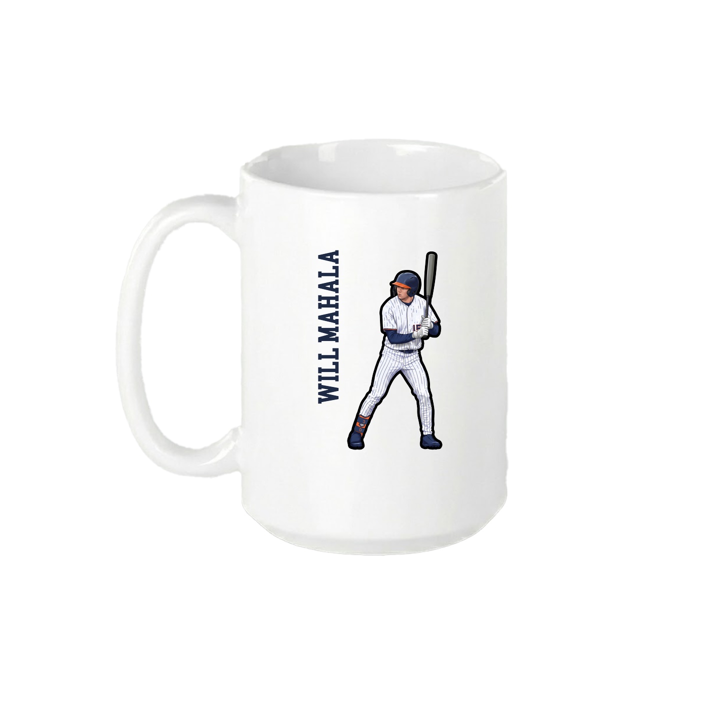 15oz Coffee Mug — Name Vertical in White