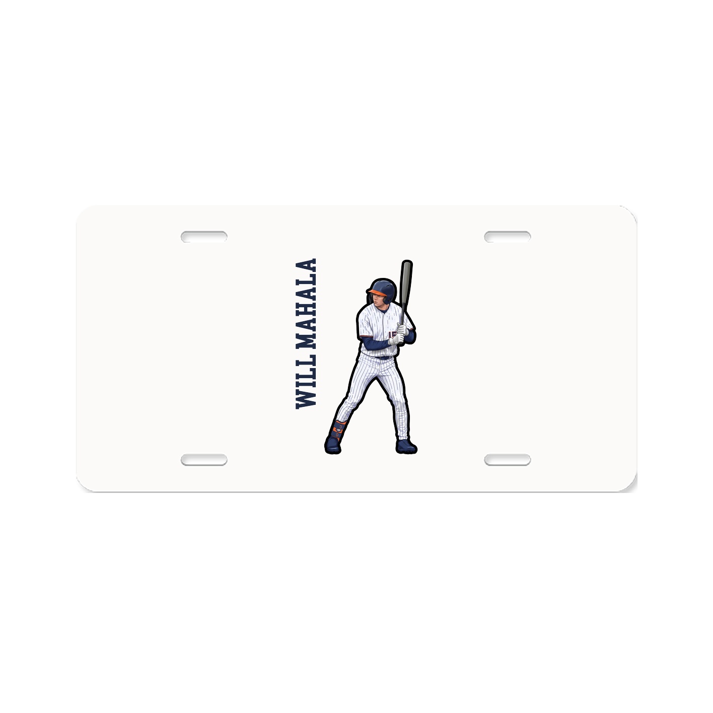 License Plate — Name Vertical in Classic