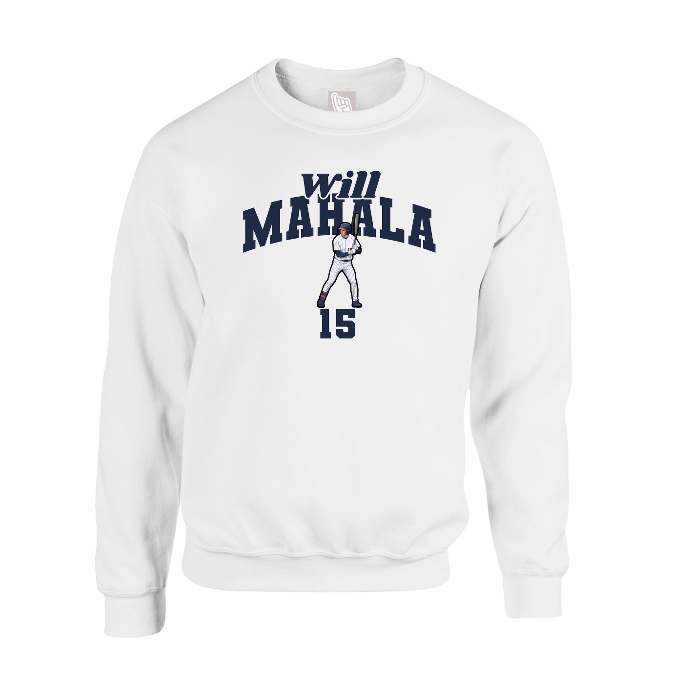 Fleece Crew — Signature Arch in White