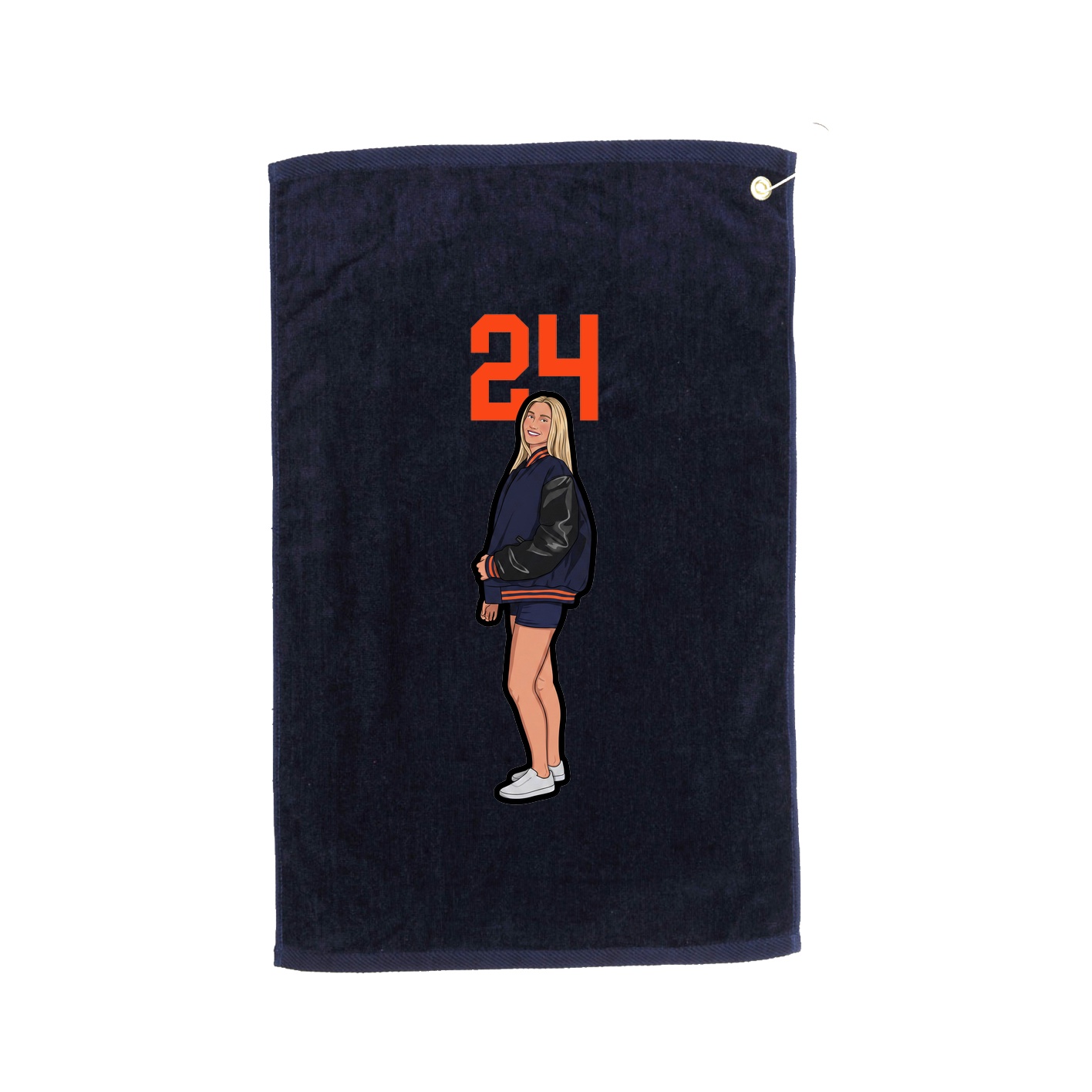 Golf Towel — Number Top in Navy