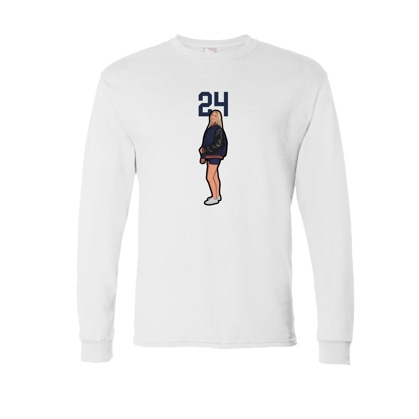 Long Sleeve Tee — Number Top in White