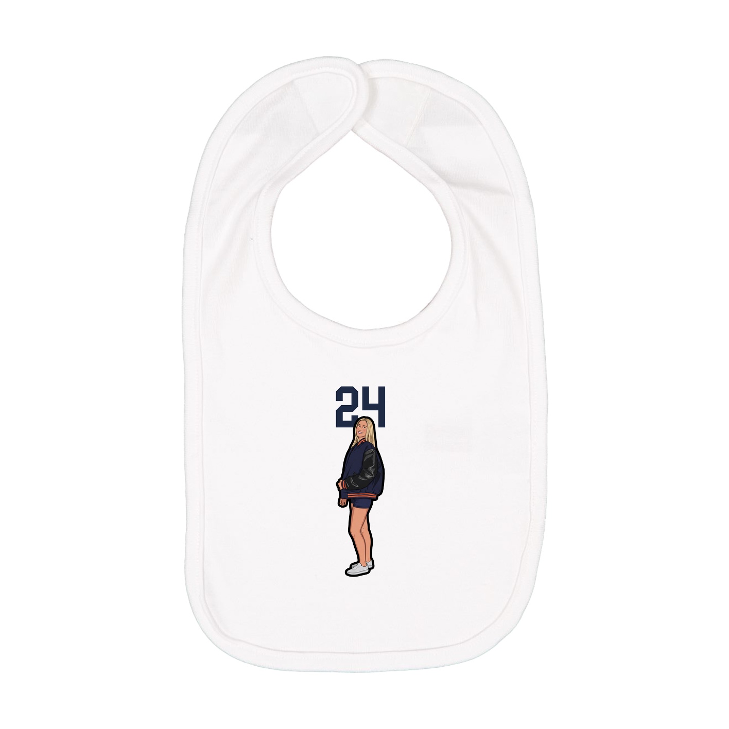 Infant Bib — Number Top in White