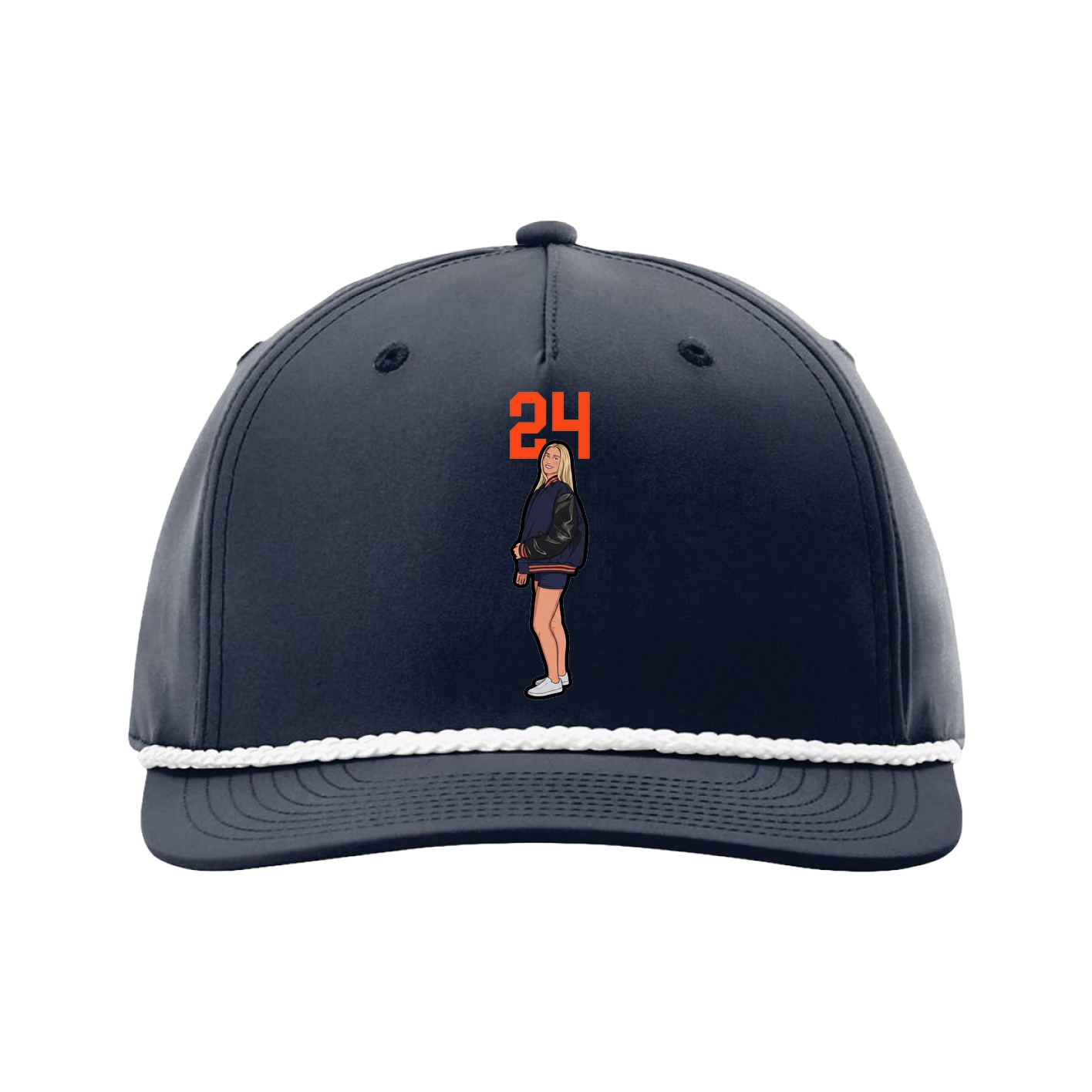 Five-Panel Classic Rope Cap — Number Top in Navy