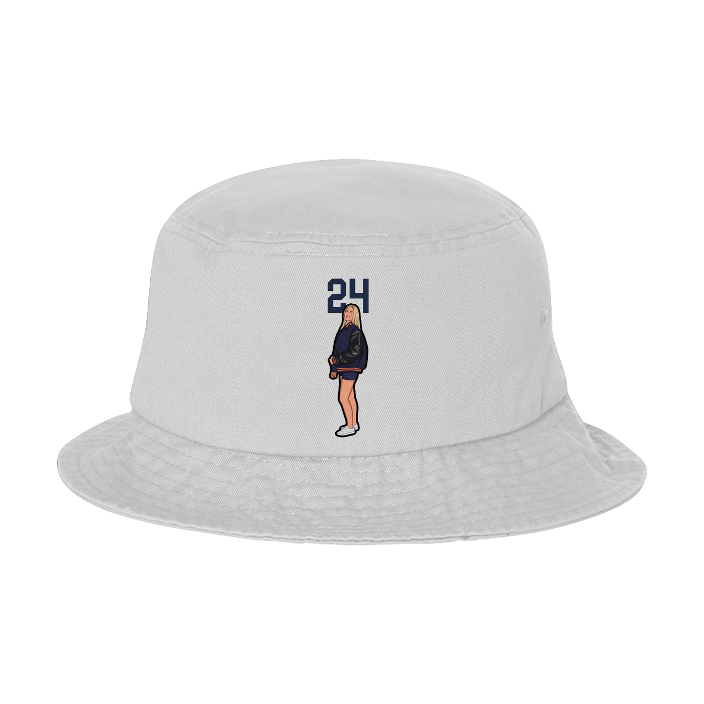 Bucket Cap — Number Top in White