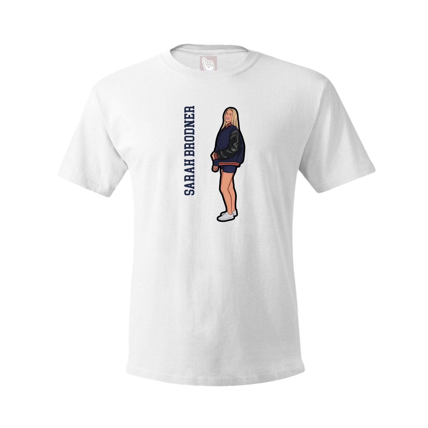 Tee — Name Vertical in White