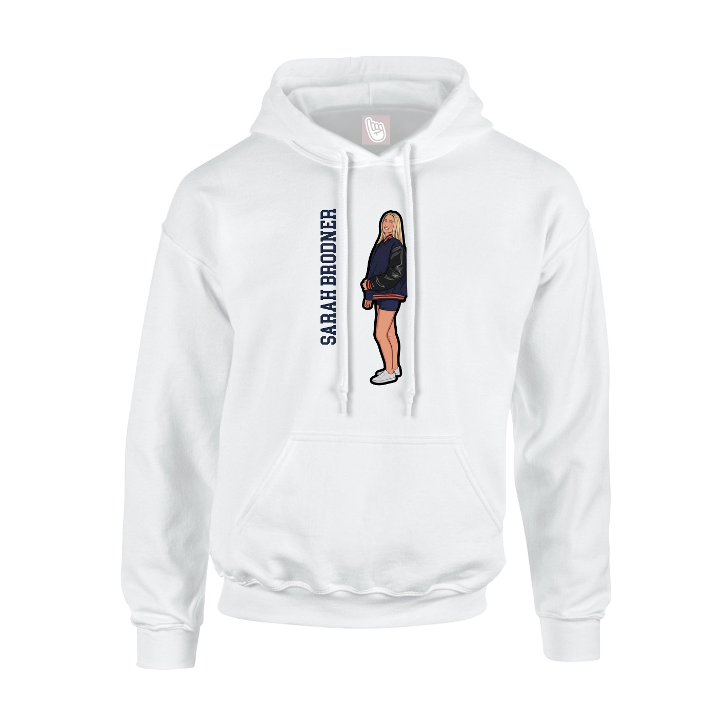 Hoodie — Name Vertical in White