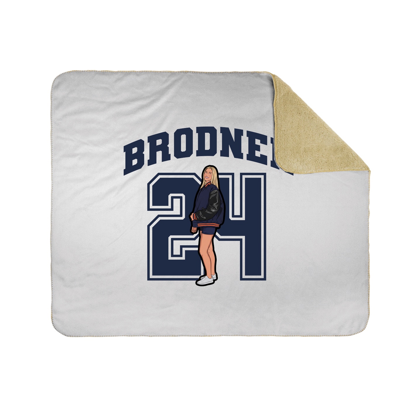 Throw Blanket — Number in White