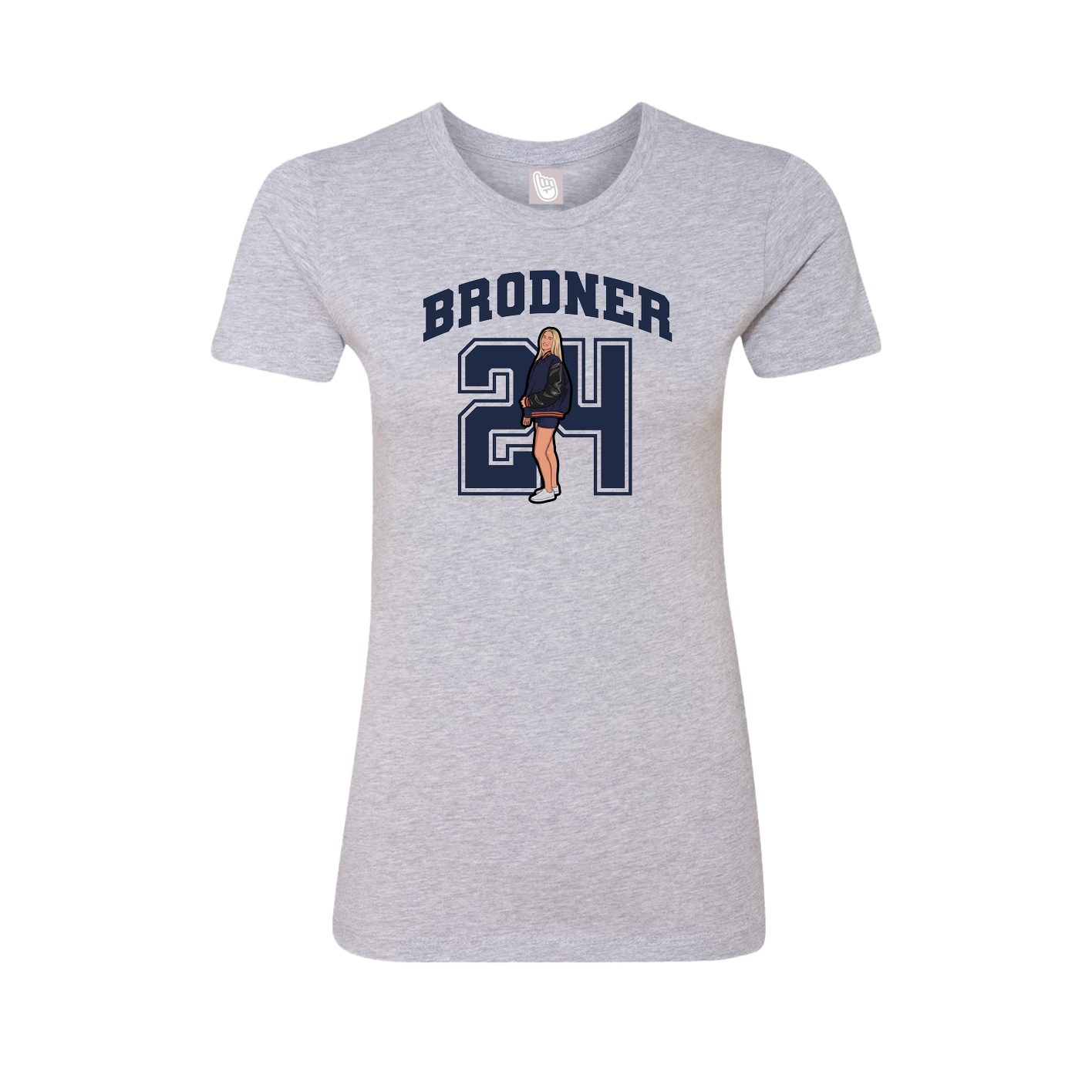 Fitted Women's Tee — Number in Grey