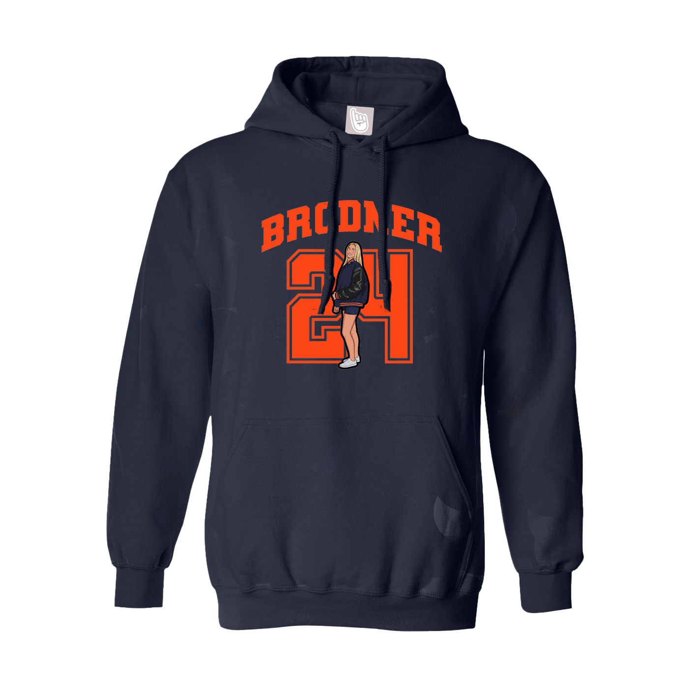 Youth Hoodie — Number in Navy