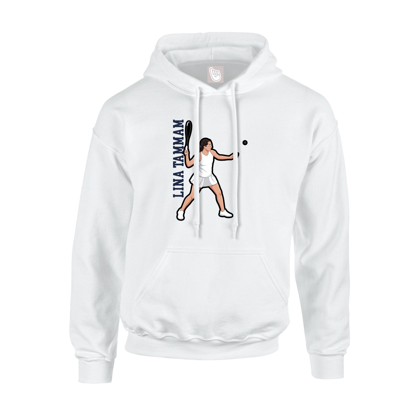 Youth Hoodie — Name Vertical in White
