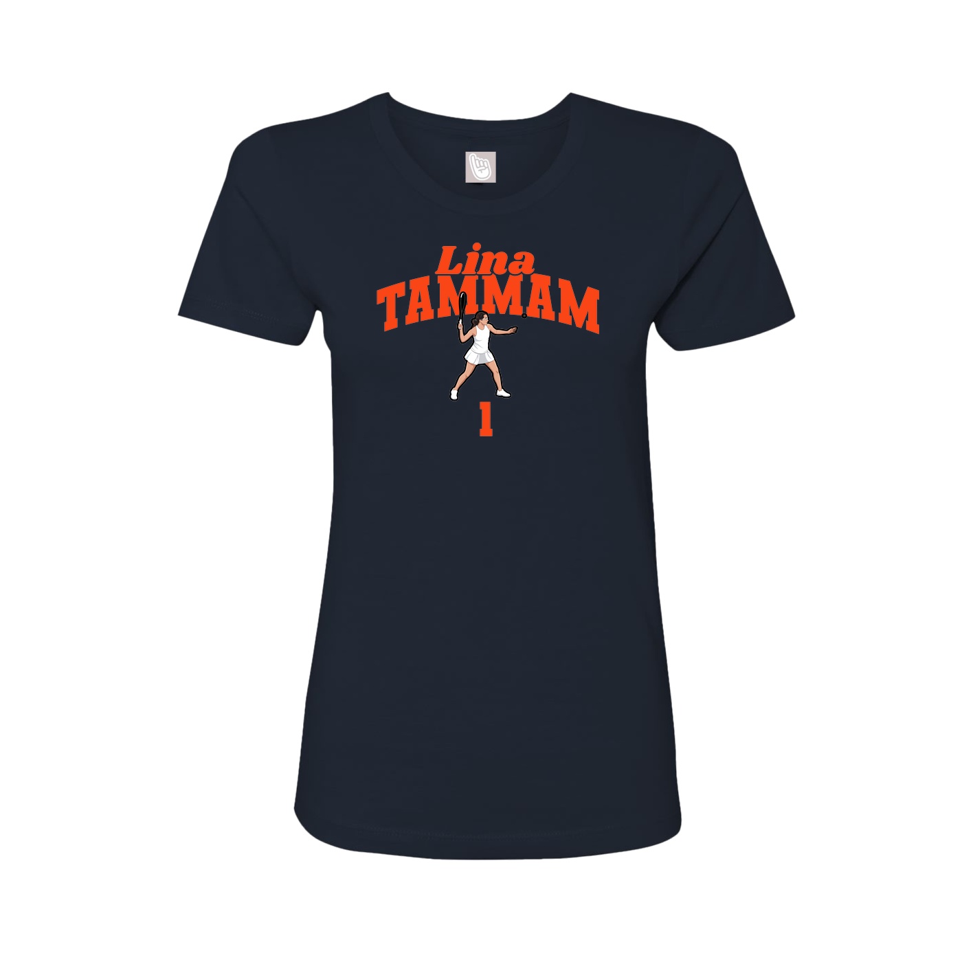 Fitted Women's Tee — Signature Arch in Navy