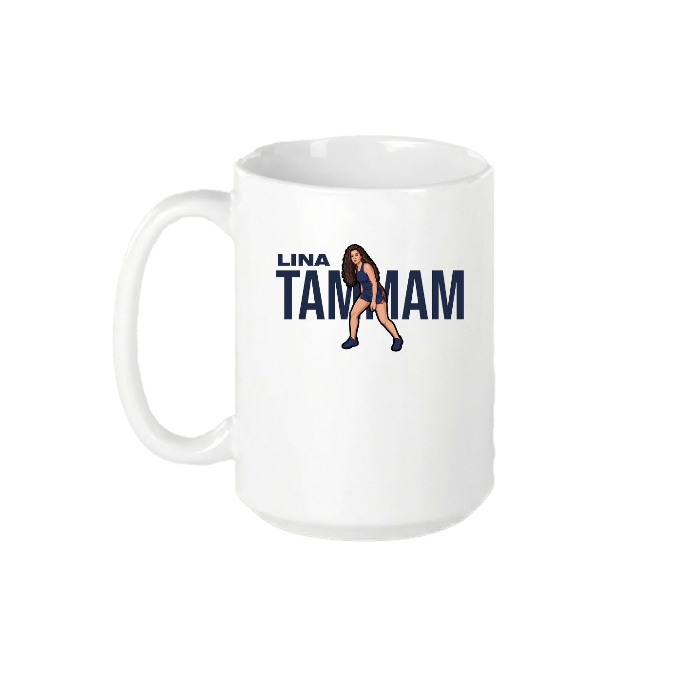 15oz Coffee Mug — Player Name in White