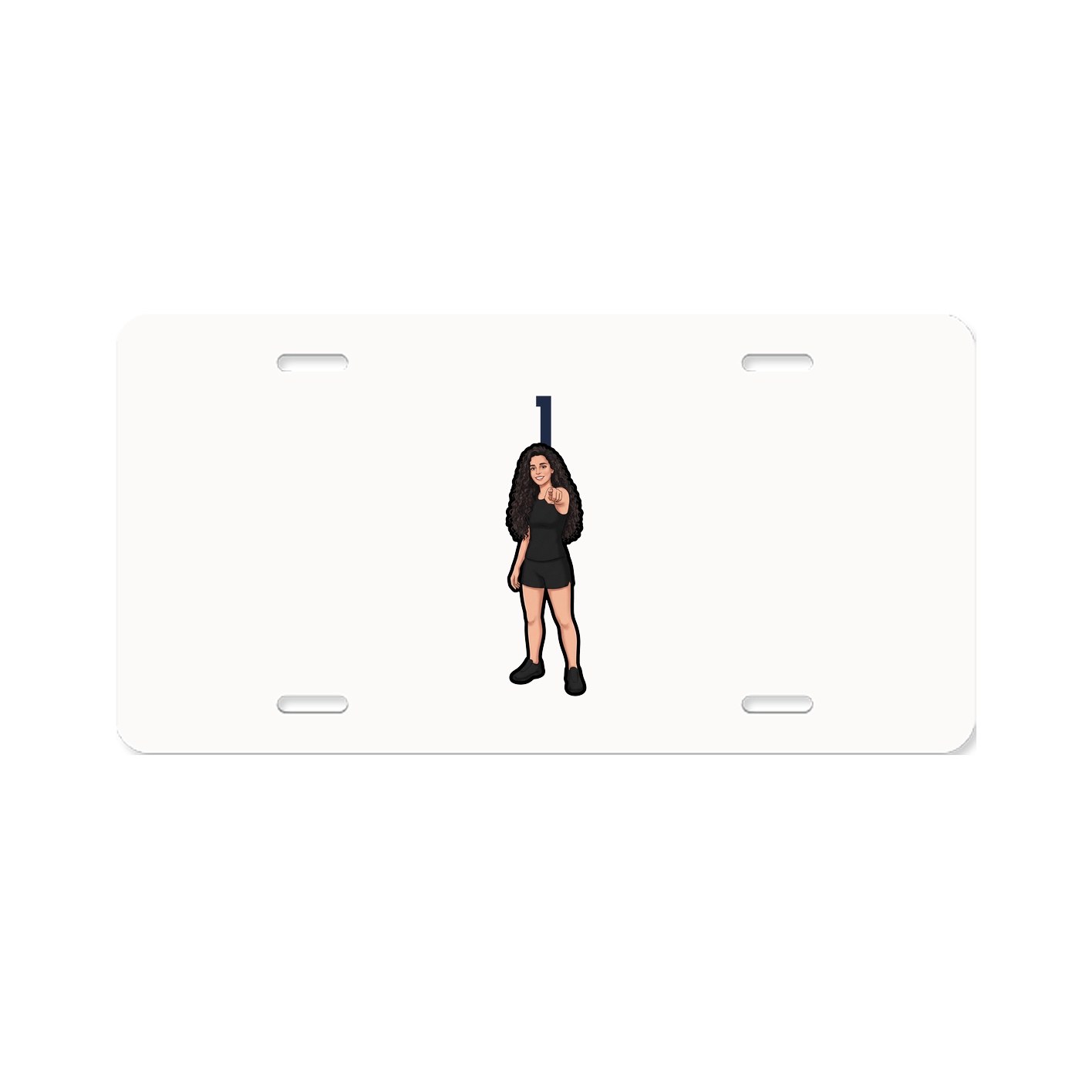 License Plate — Number Top in Classic