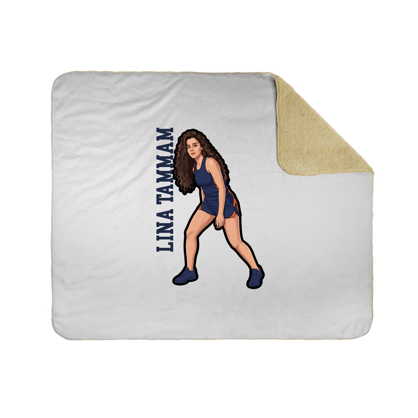 Throw Blanket — Name Vertical in White