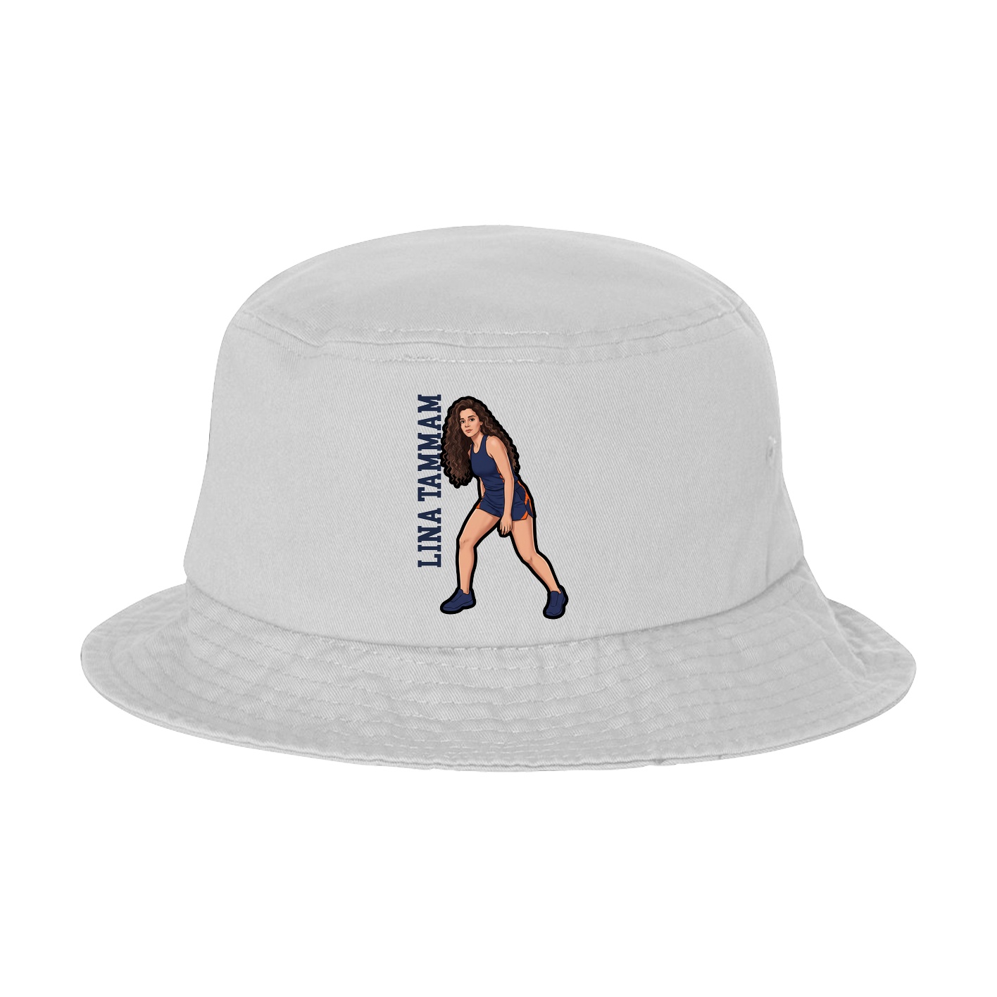Bucket Cap — Name Vertical in White