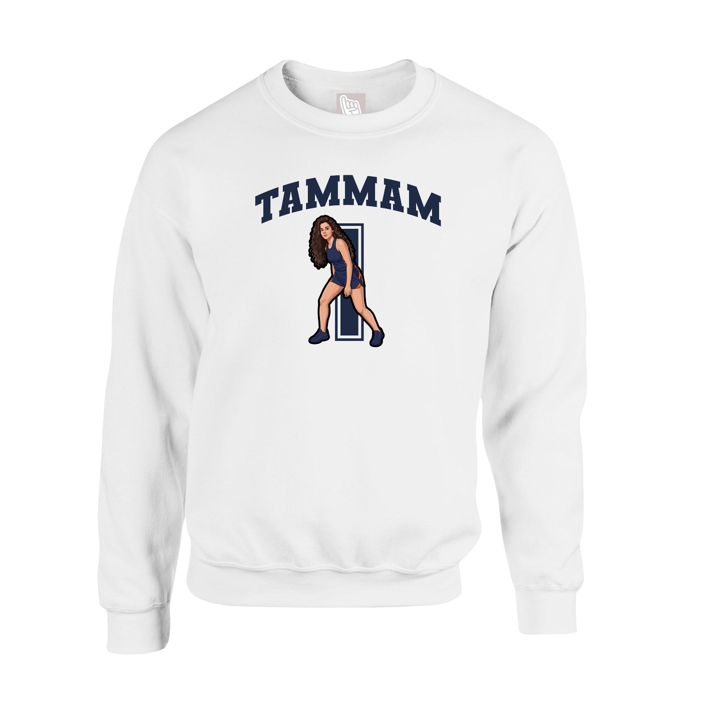 Fleece Crew — Number in White