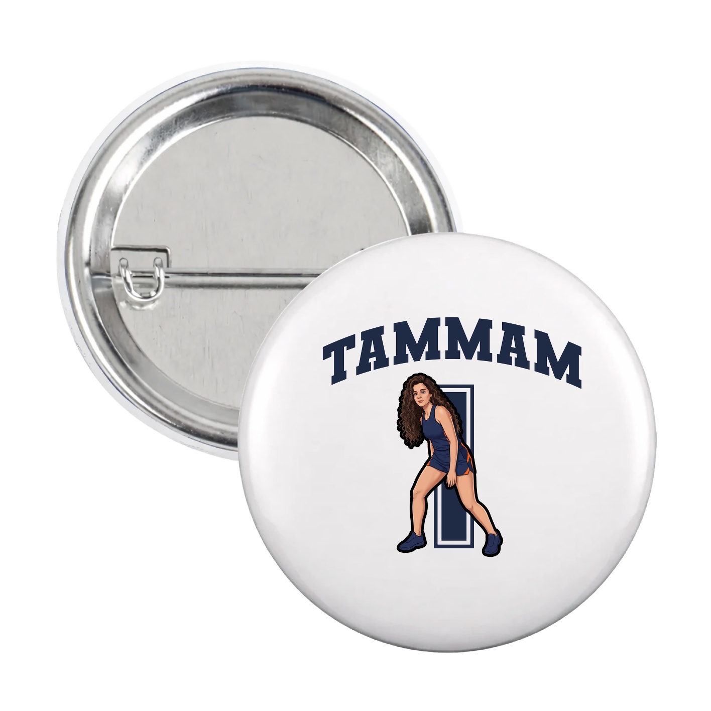 Game Day Button — Number in White